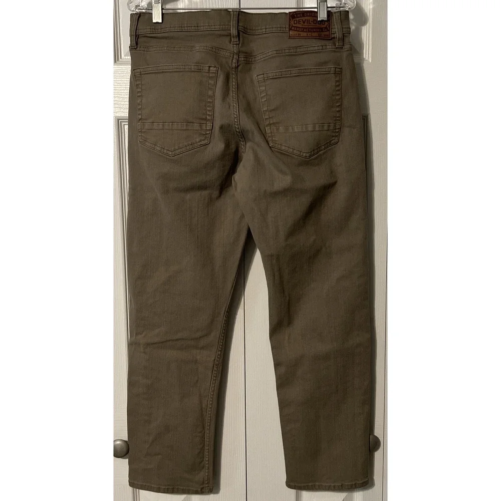 Devil Dog Dungarees Athletic Fit Rugged Tan Khaki Denim Jeans Size 30x30 (31x29)